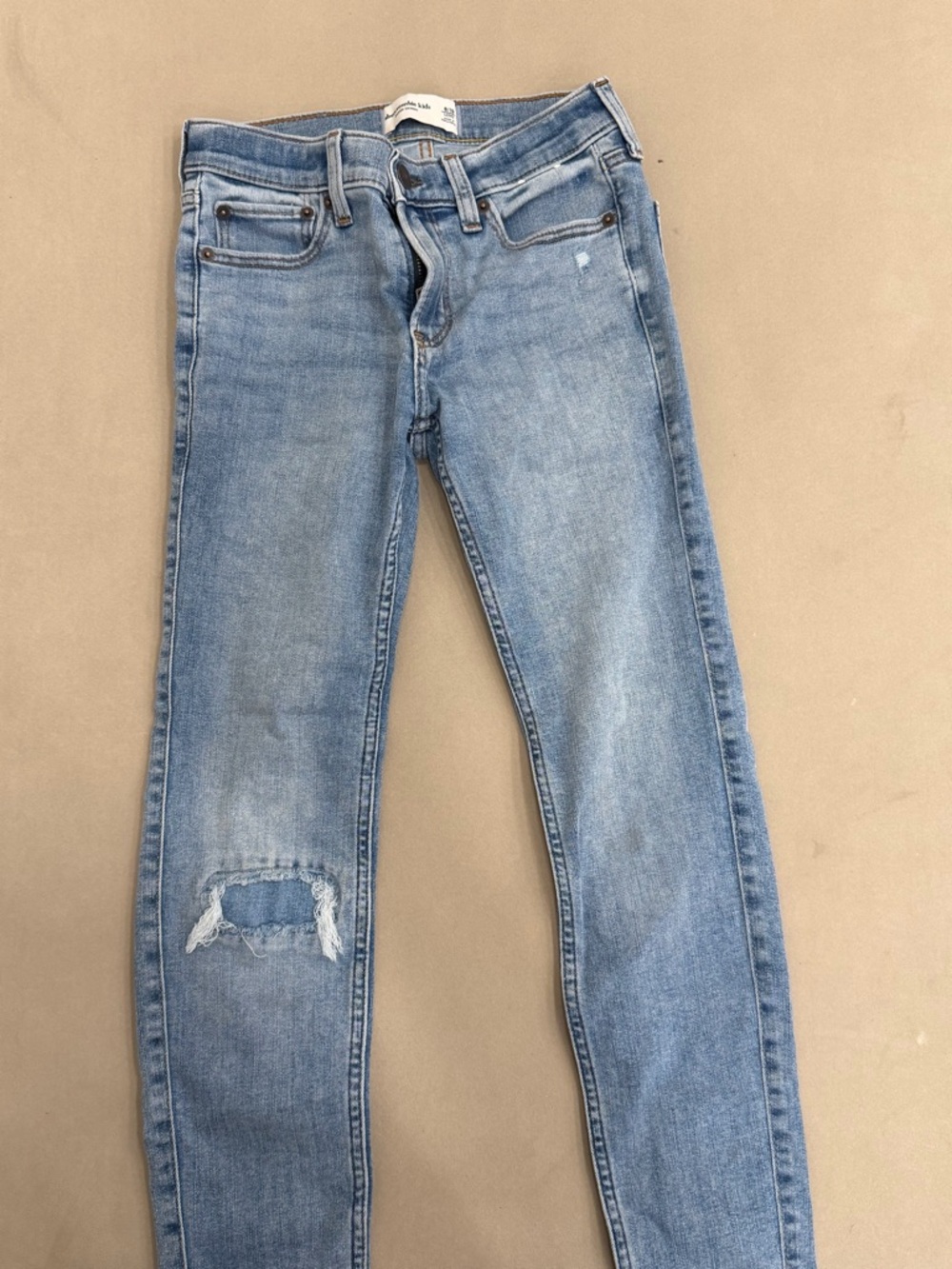 abercrombie kids light blue super skinny jeans